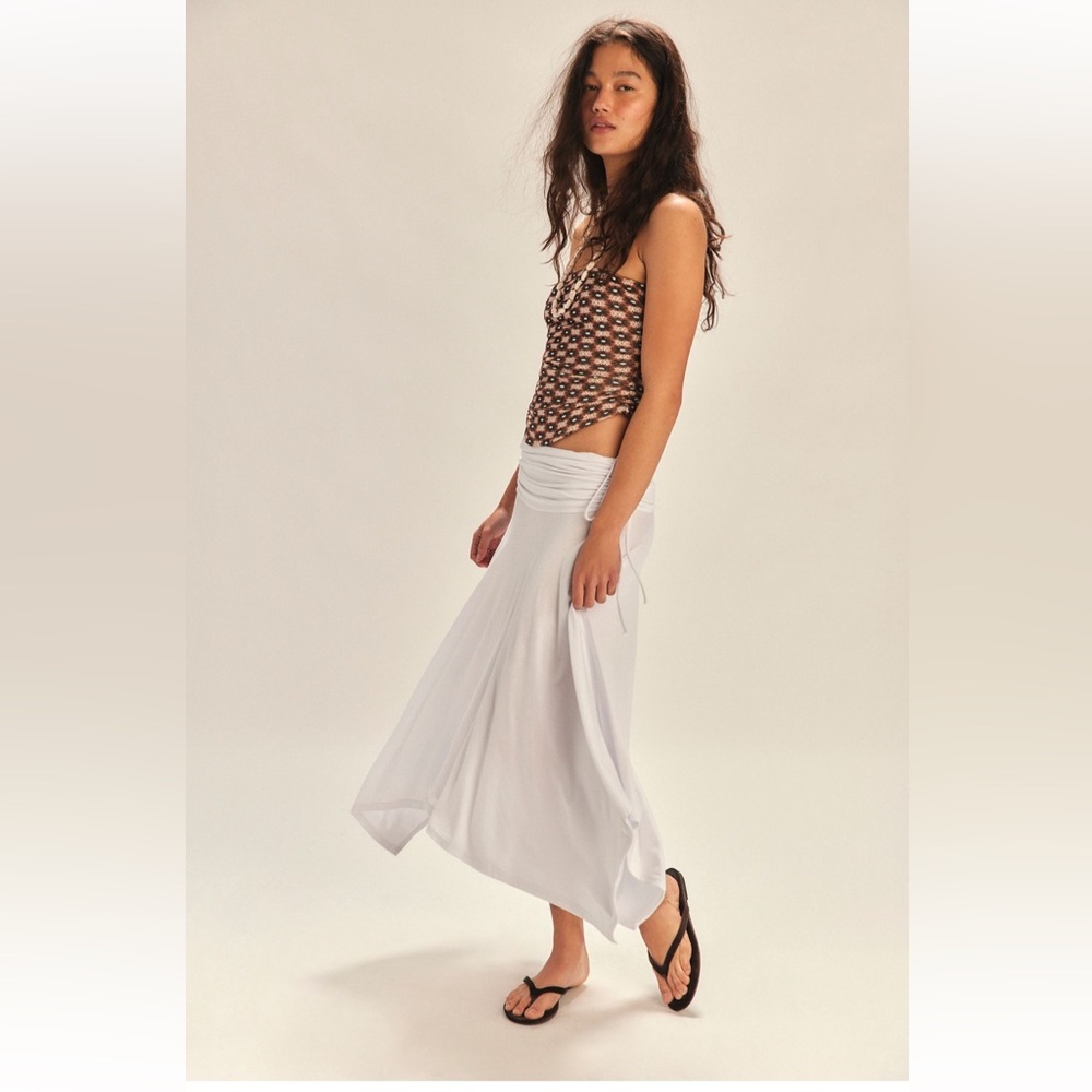 Free People Freest Zella Convertible Skirt in White Size Med Retail $